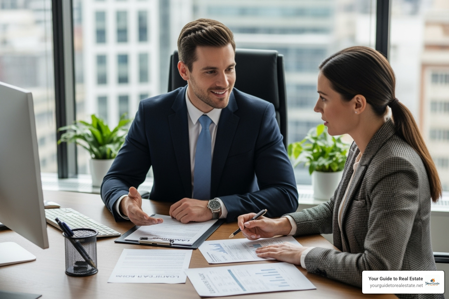 Loan officer reviewing documents with a client - i make $70,000 a year how much house can i afford