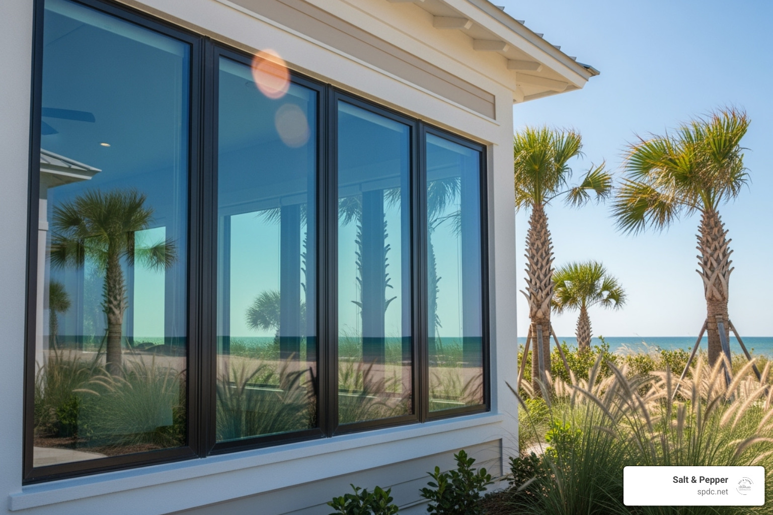 Modern, impact-resistant windows on a coastal-style home, showcasing their sleek design and protective features - home remodeling riverview fl Modern, impact-resistant windows on a coastal-style home, showcasing their sleek design and protective features - home remodeling riverview fl