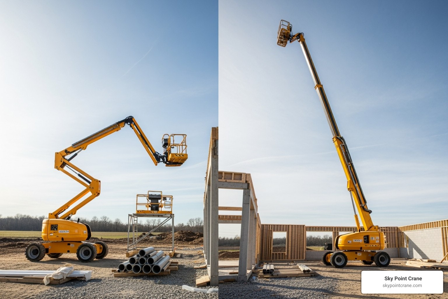 articulating vs telescopic boom lift - bucket truck rentals