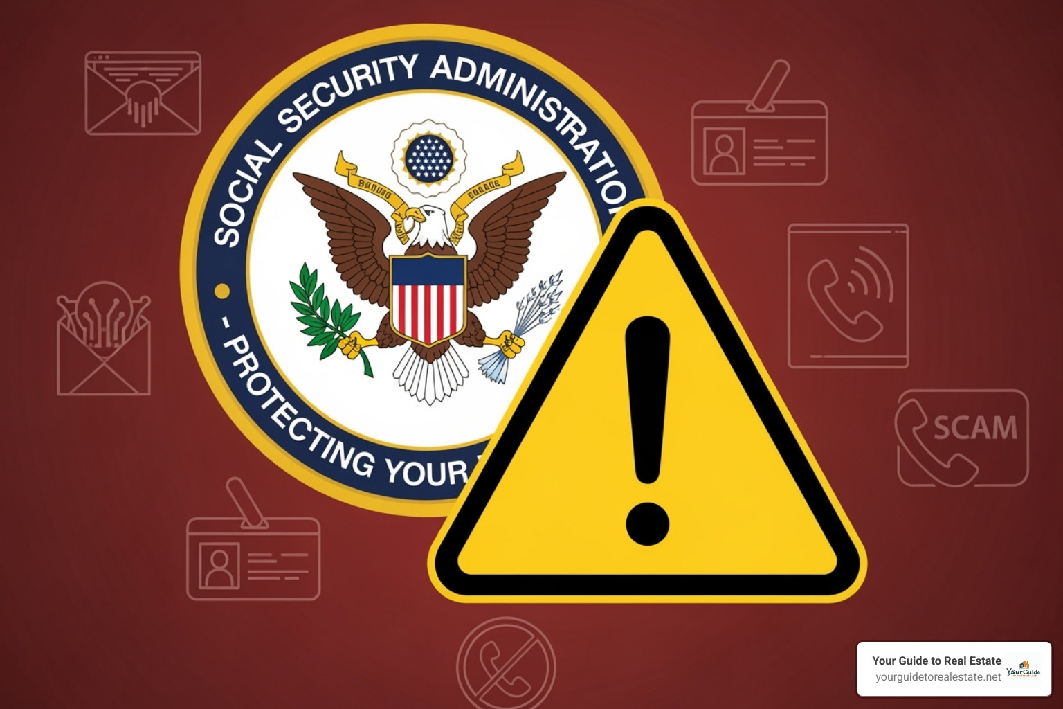 Scam Alert warning sign with the SSA logo - social security fairness act update