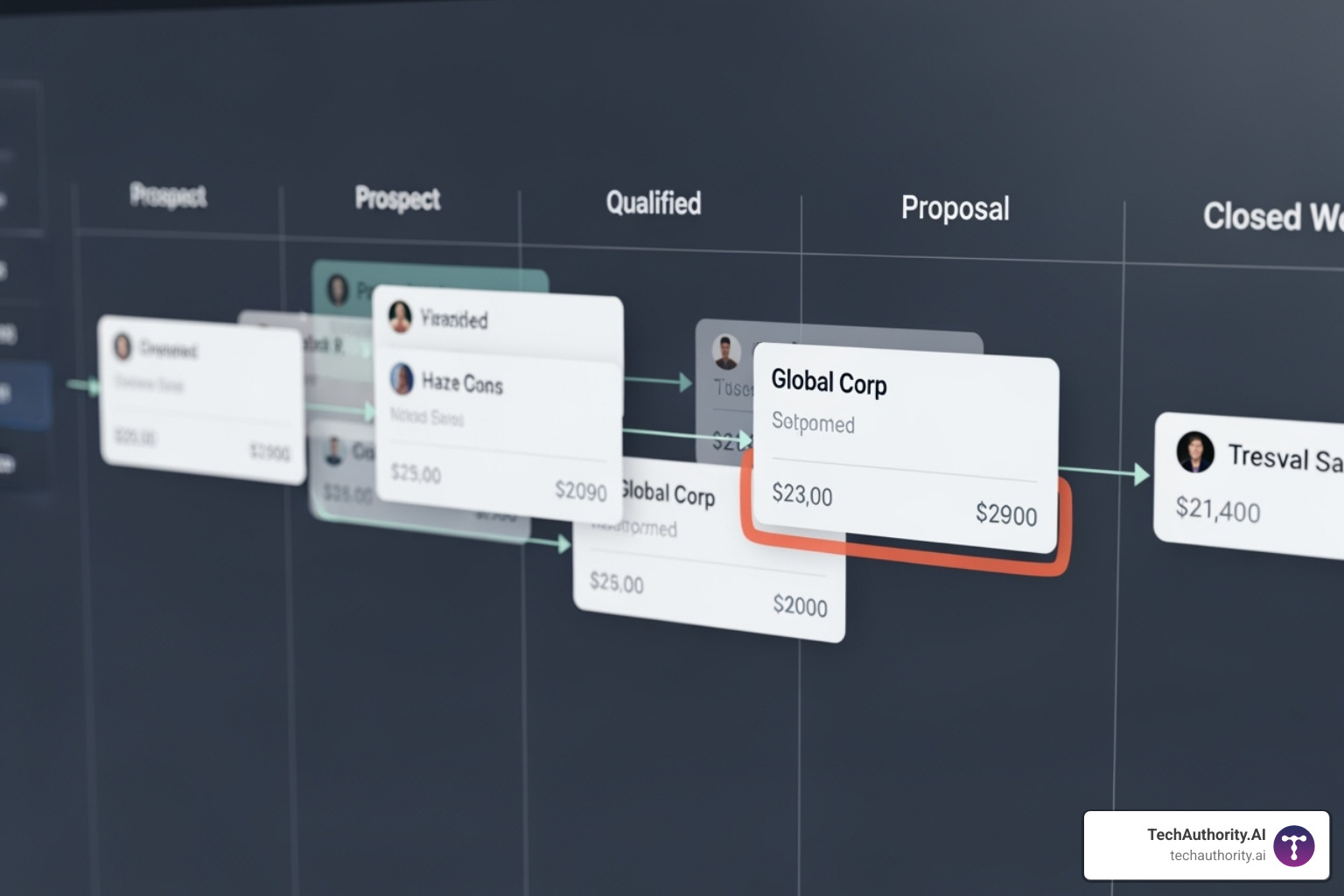 of a visual sales pipeline in a CRM, showing leads moving through stages. - clickfunnels crm integration of a visual sales pipeline in a CRM, showing leads moving through stages. - clickfunnels crm integration