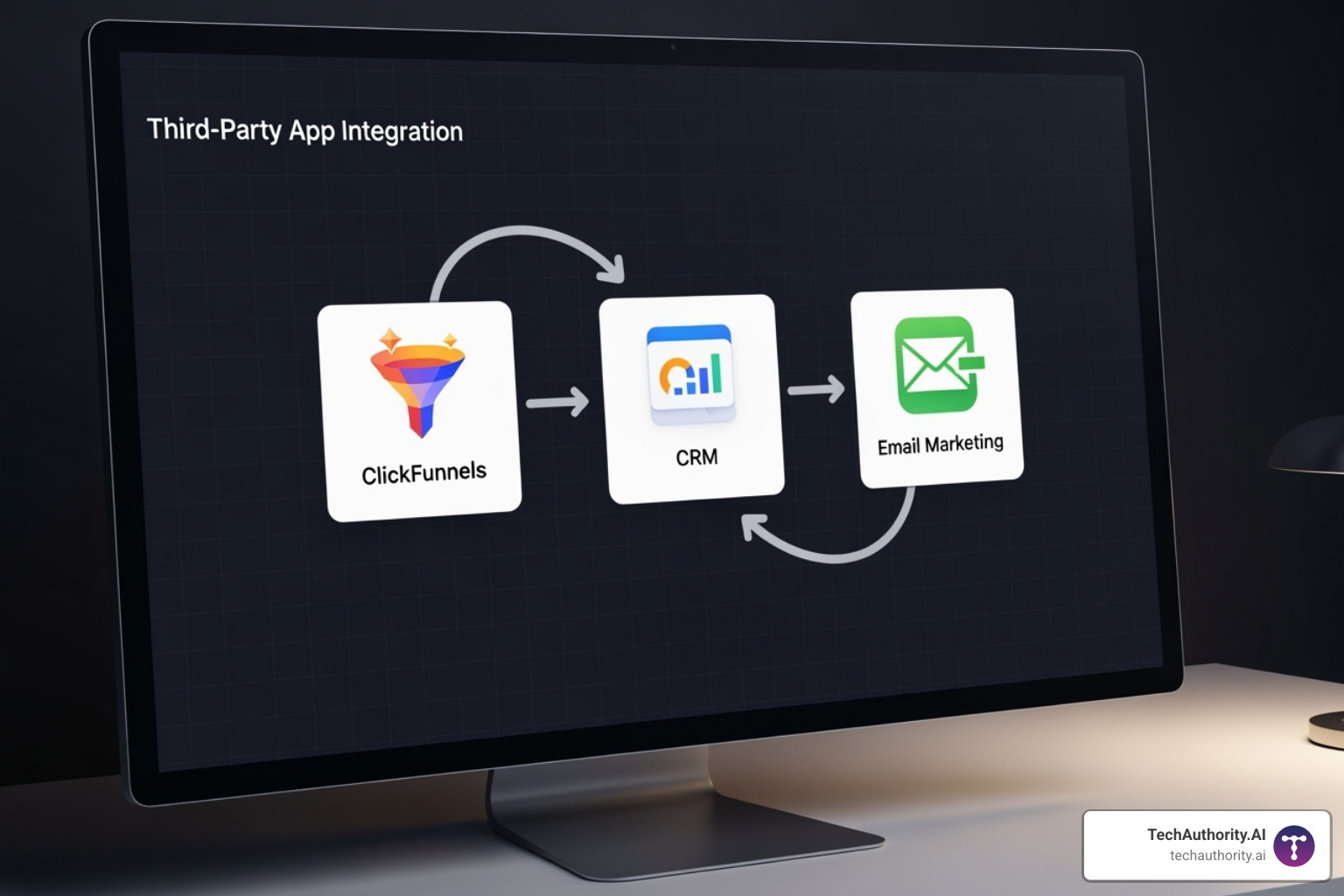 of the ClickFunnels third-party app connection workflow. - clickfunnels crm integration of the ClickFunnels third-party app connection workflow. - clickfunnels crm integration