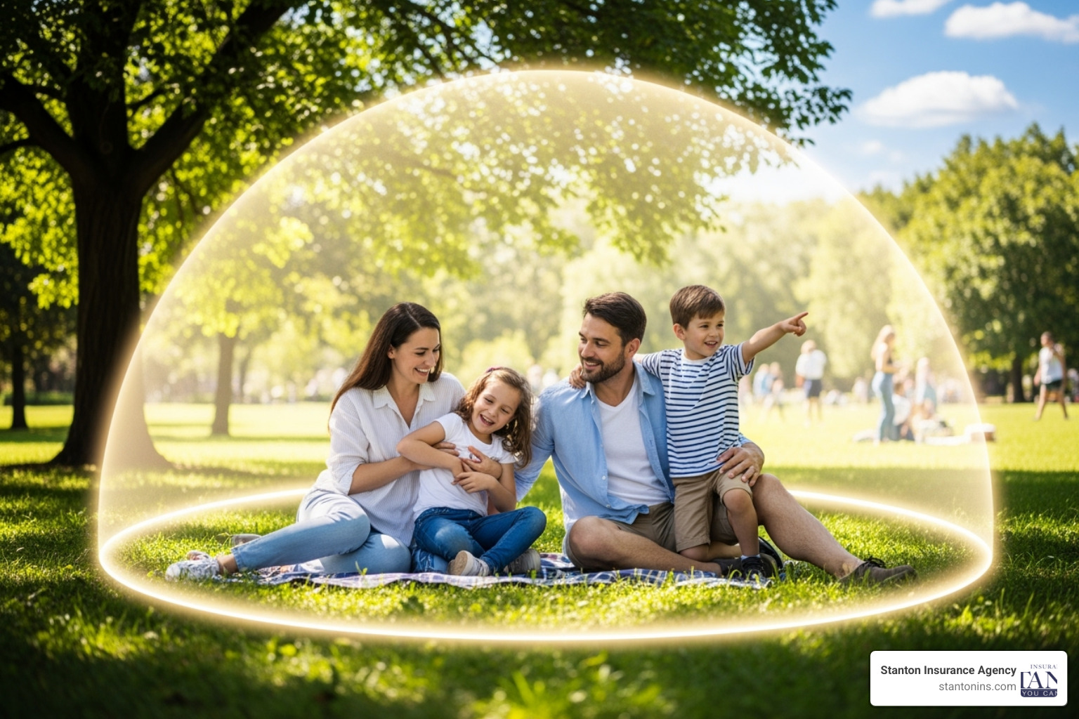 Relaxed family protected by umbrella insurance - personal liability umbrella insurance cost