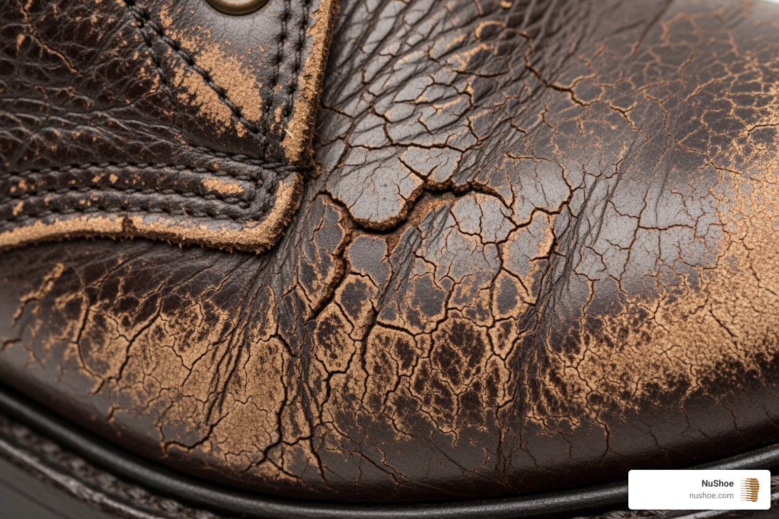 cracked leather boot upper - work boot repair