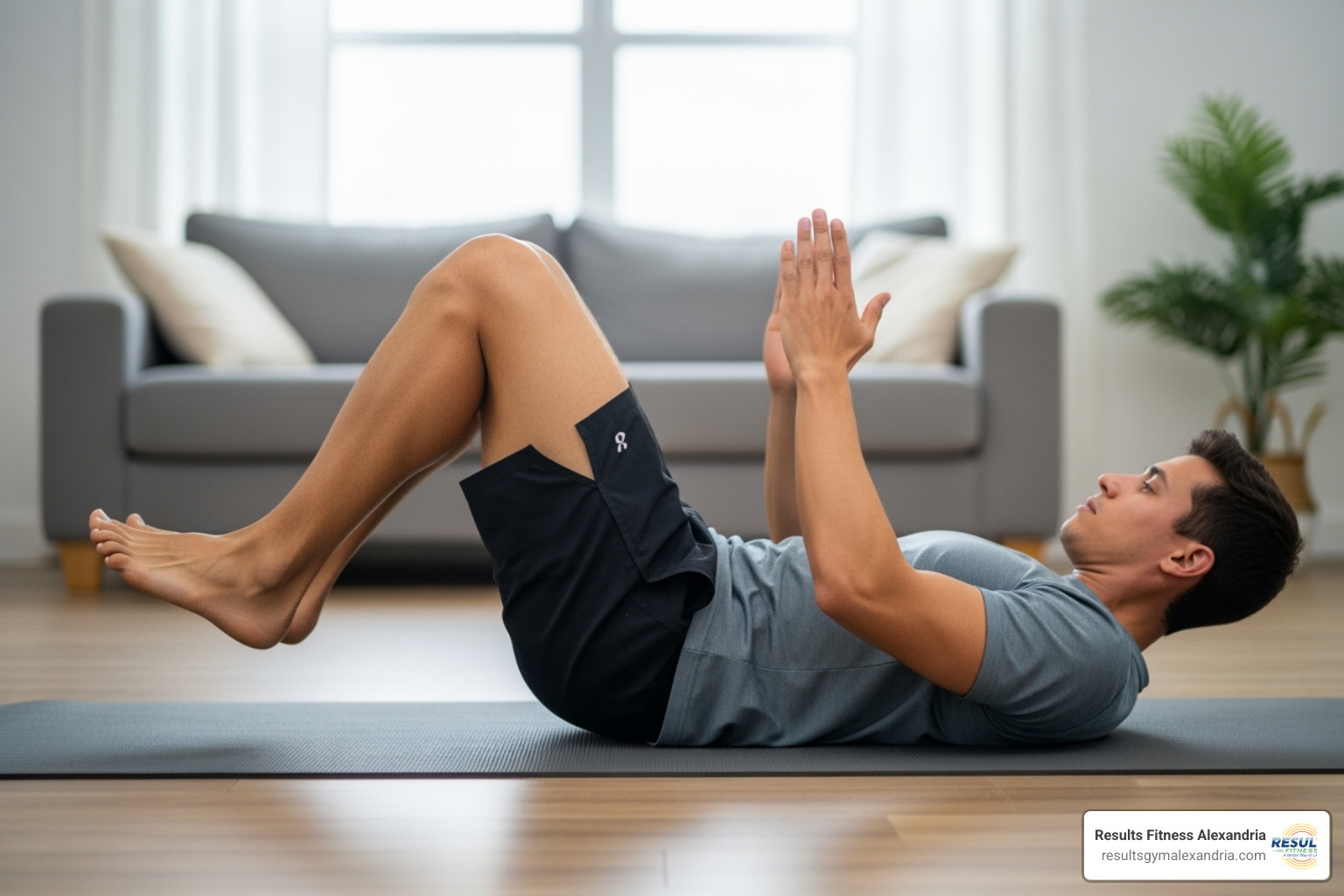 person correctly performing a reverse crunch - abs class workout person correctly performing a reverse crunch - abs class workout