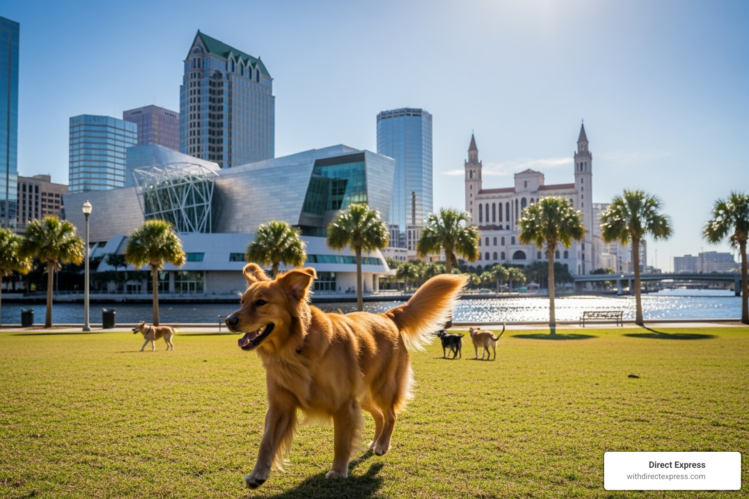 a dog at Curtis Hixon Dog Park - Downtown Tampa apartments