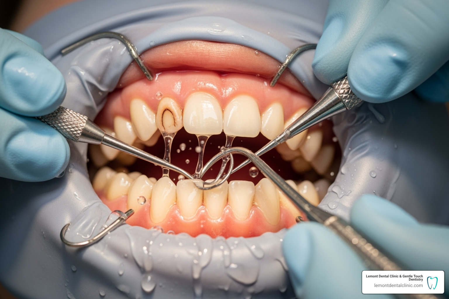 illustrating the process of scaling and root planing - how long does deep cleaning take to heal