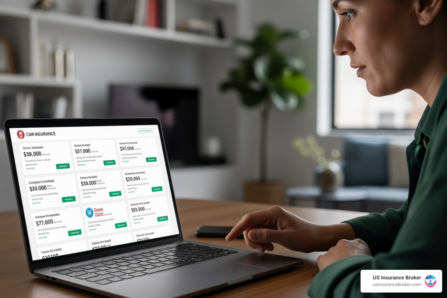 Person comparing car insurance quotes on a laptop - best price car insurance florida Person comparing car insurance quotes on a laptop - best price car insurance florida