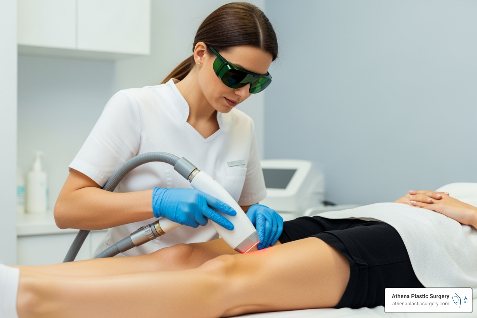 Technician performing laser hair removal - Laser hair removal cost