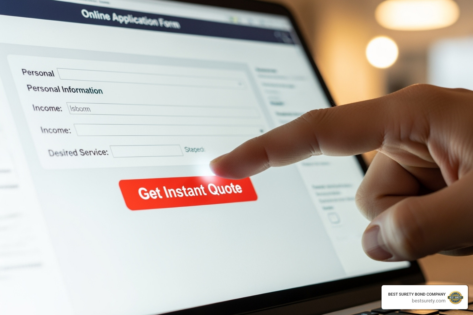 Get Instant Quote button - can i get a bonded title online