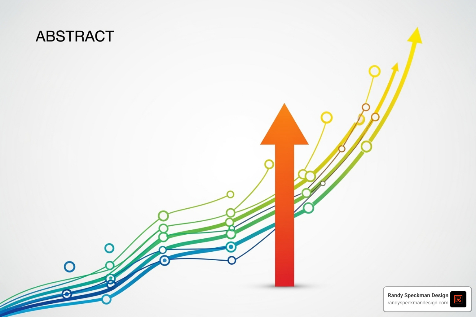 A graphic displaying various growth metrics and analytics tools, with an arrow pointing upwards, symbolizing business growth. - grow business online