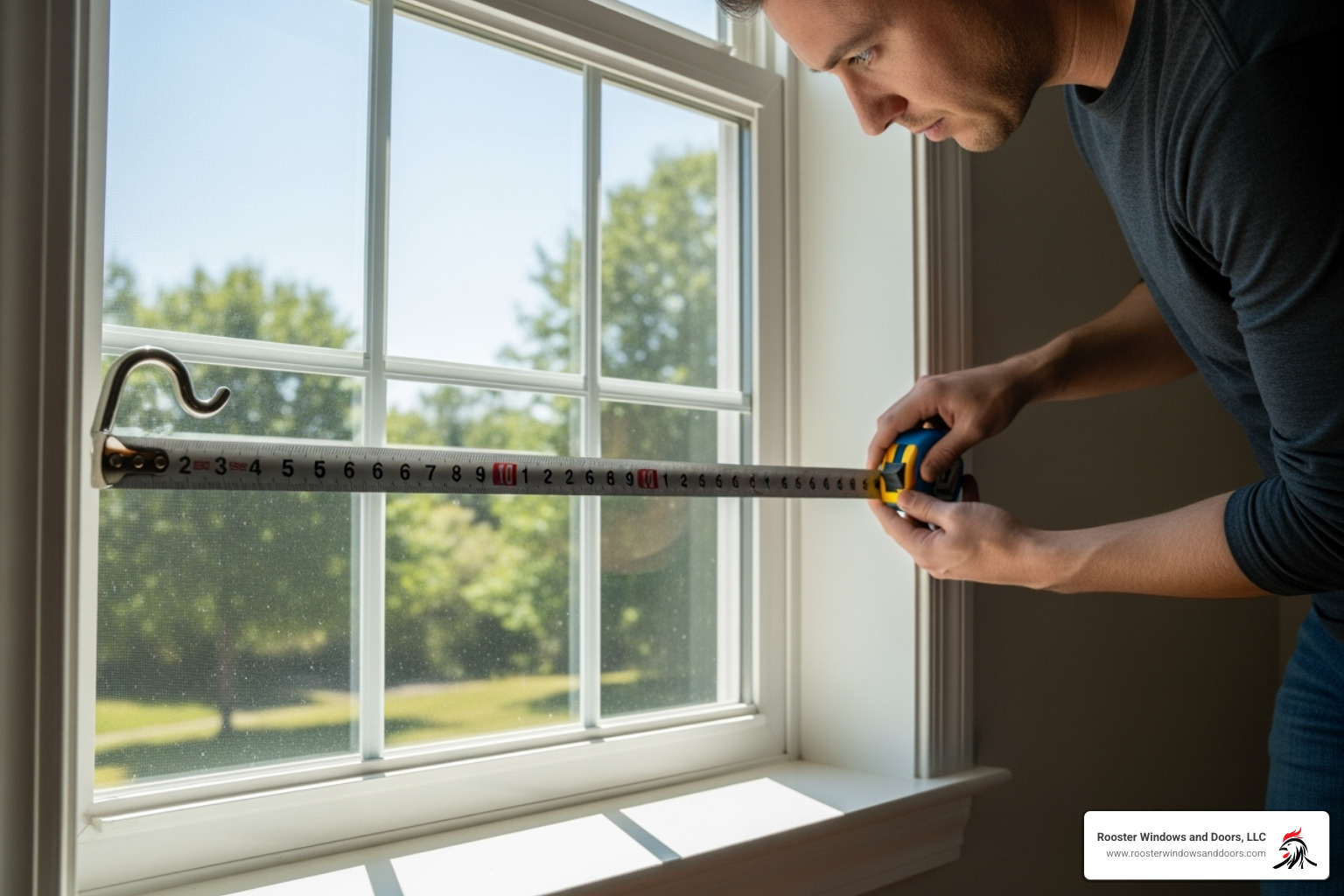person measuring window - Energy efficient window prices