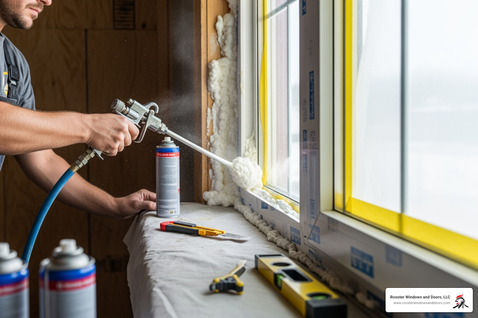 low expansion foam application - replace a window