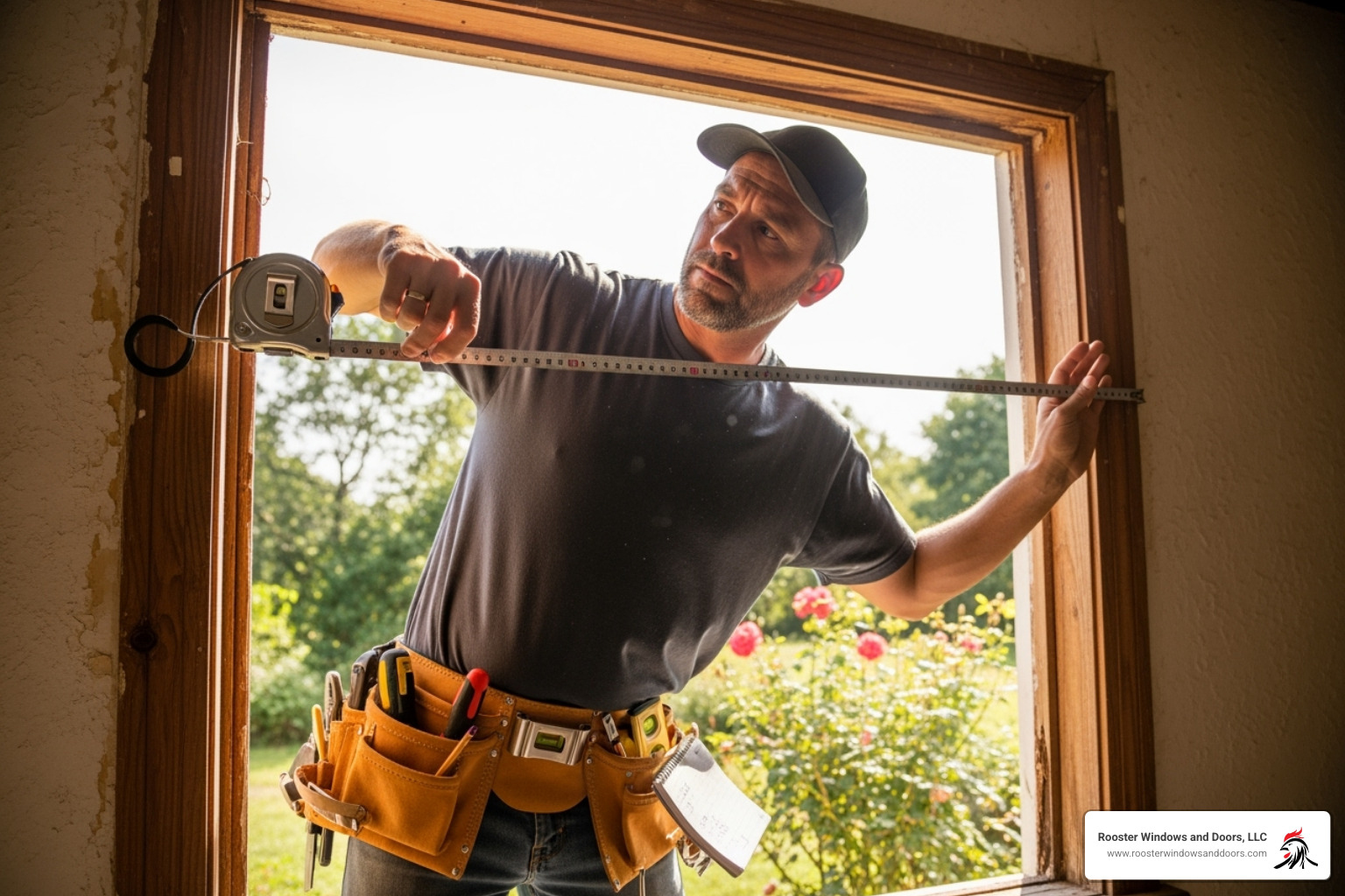 A contractor carefully measuring a window opening to ensure a perfect fit - how much does it cost to install replacement windows