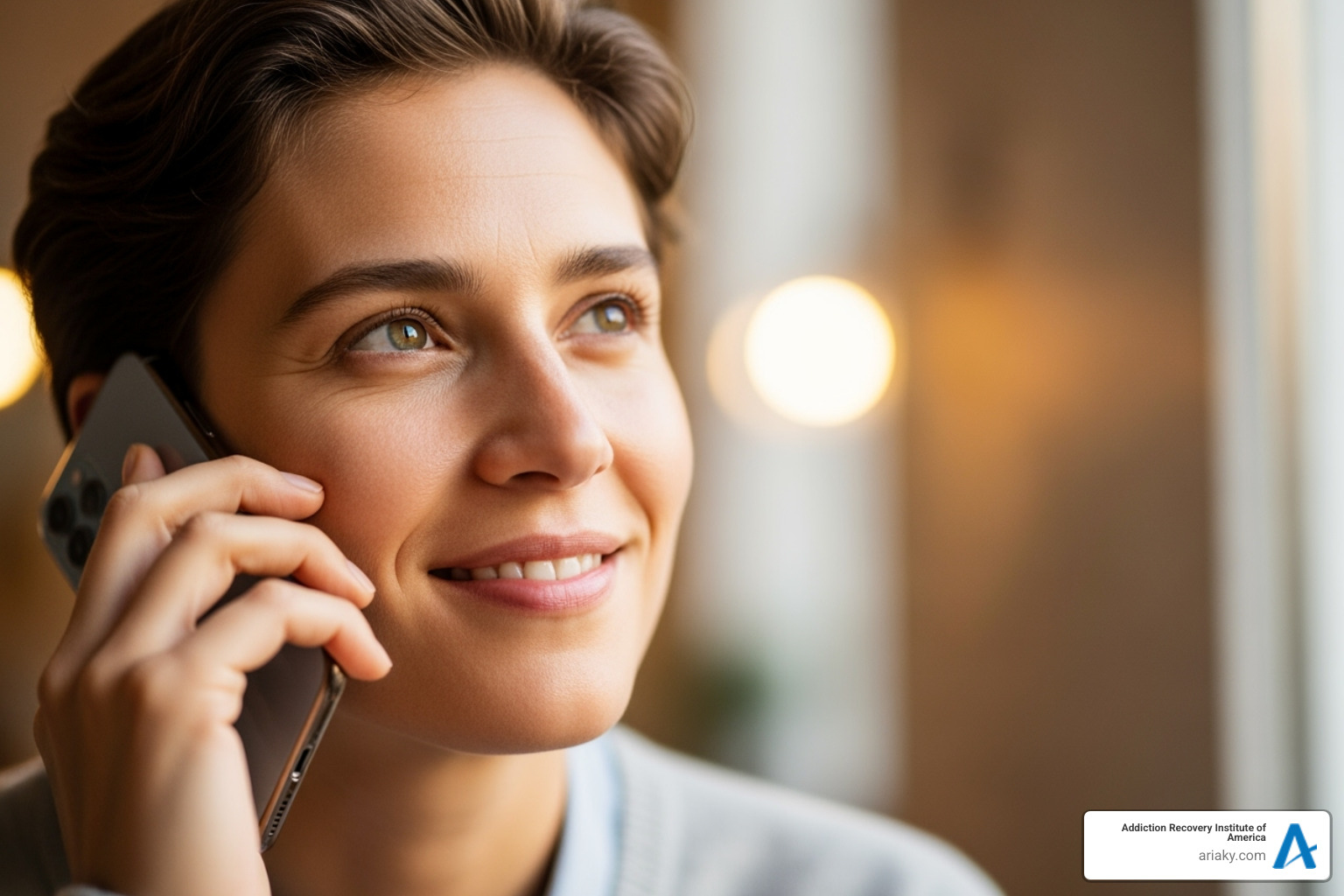 Person making a hopeful phone call - Drug rehab Kentucky