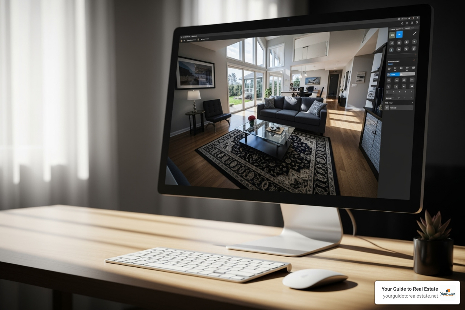 A stunning virtual tour on a desktop monitor - Real estate agent tools