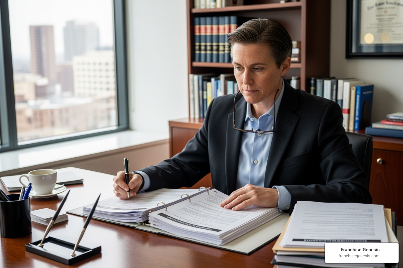 person reviewing a franchise disclosure document - Pet services franchise