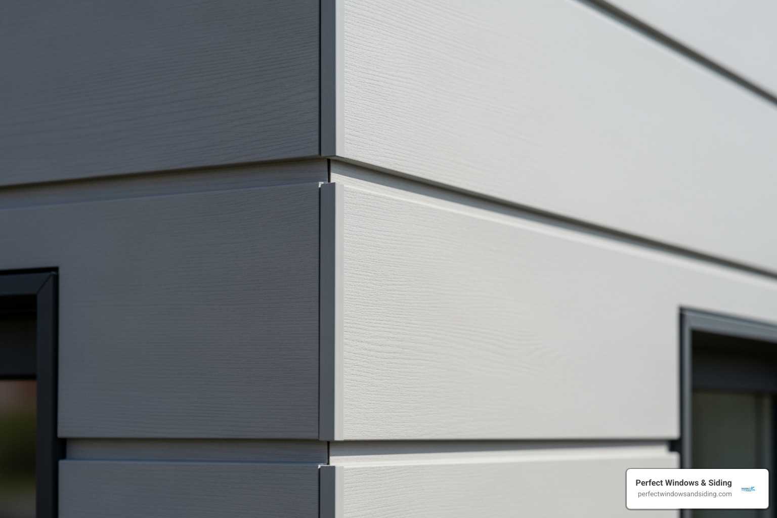 close-up of high-quality fiber cement siding installed on a home - exterior siding replacement cost