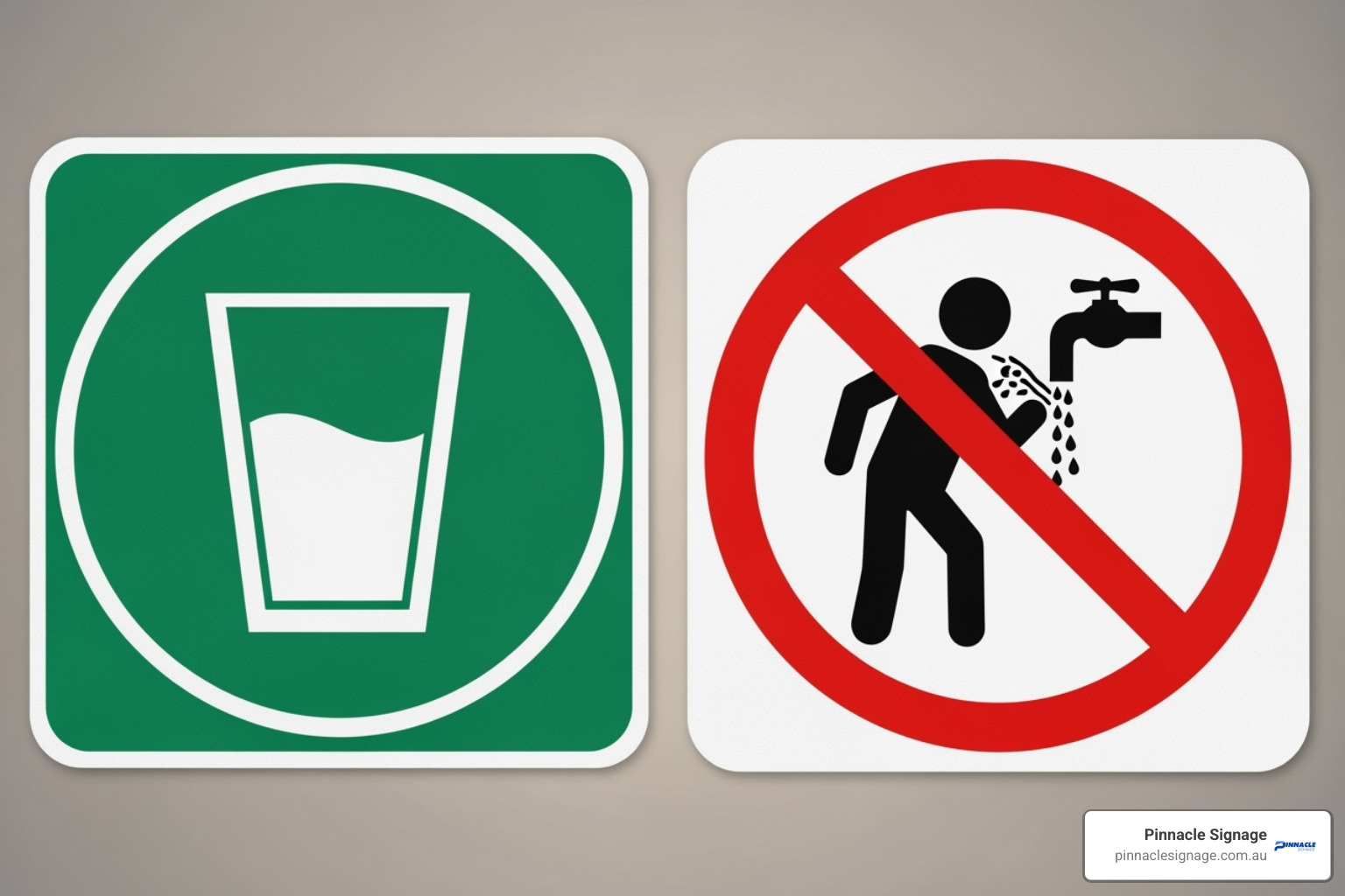 non drinkable water signs comparing potable and non-potable water signs - non drinkable water signs