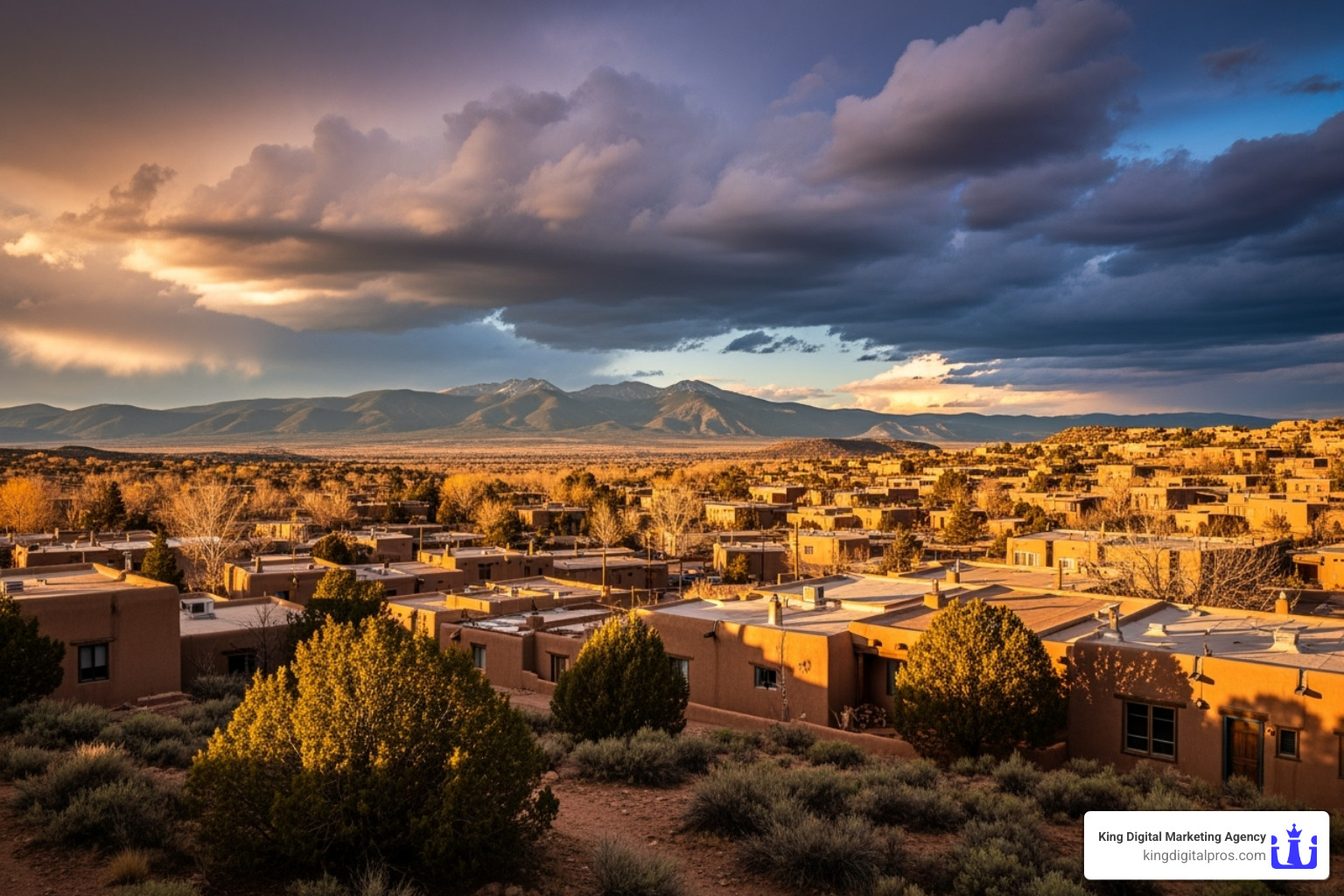 Image of a stunning Taos landscape used in a mock social media ad, promoting a local art gallery - Social Media Advertising Taos Image of a stunning Taos landscape used in a mock social media ad, promoting a local art gallery - Social Media Advertising Taos