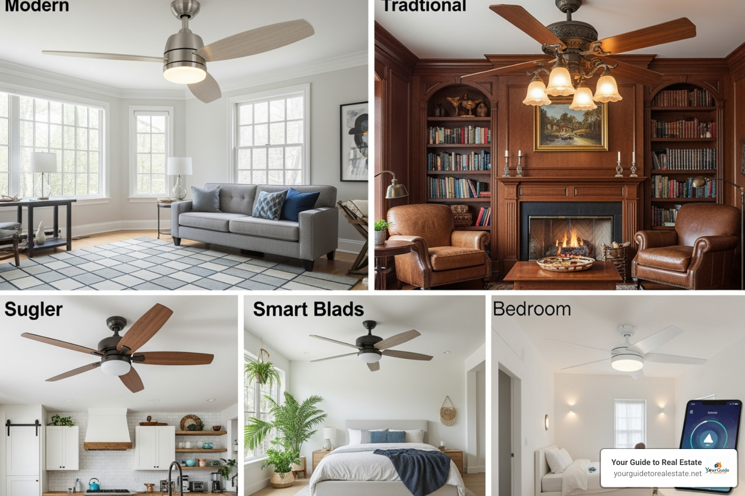 various ceiling fan styles - ceiling fan installation cost