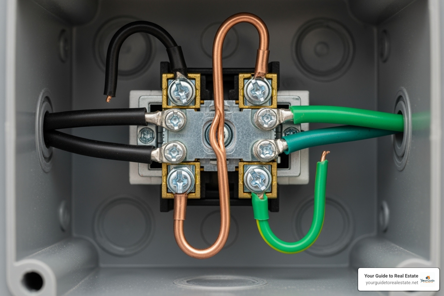 Image showing a close-up of wires correctly attached to the switch terminals. - how to wire a light switch