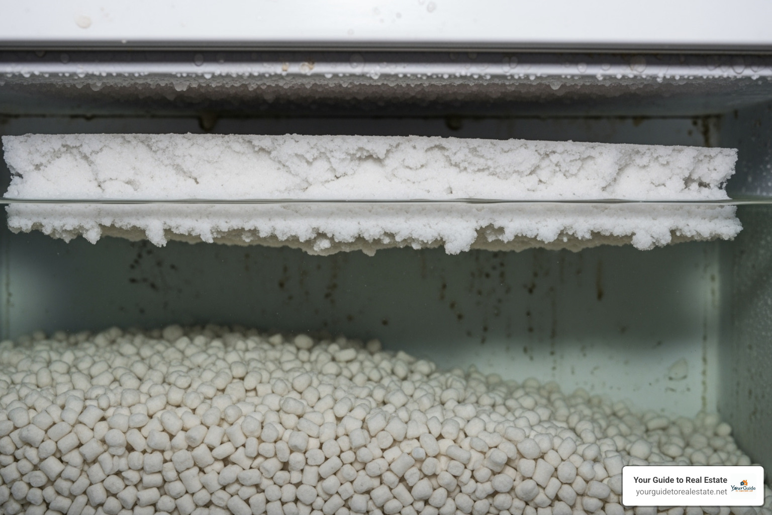 salt bridge in brine tank - water softener maintenance