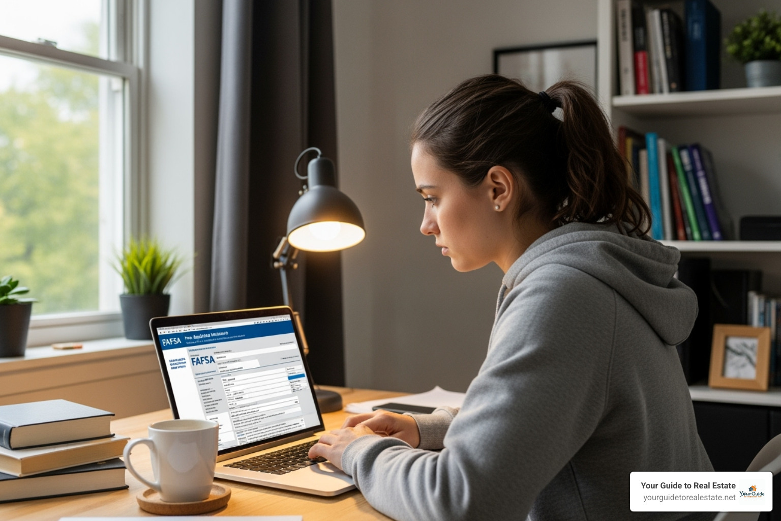 student filling out the FAFSA form online - find student loans
