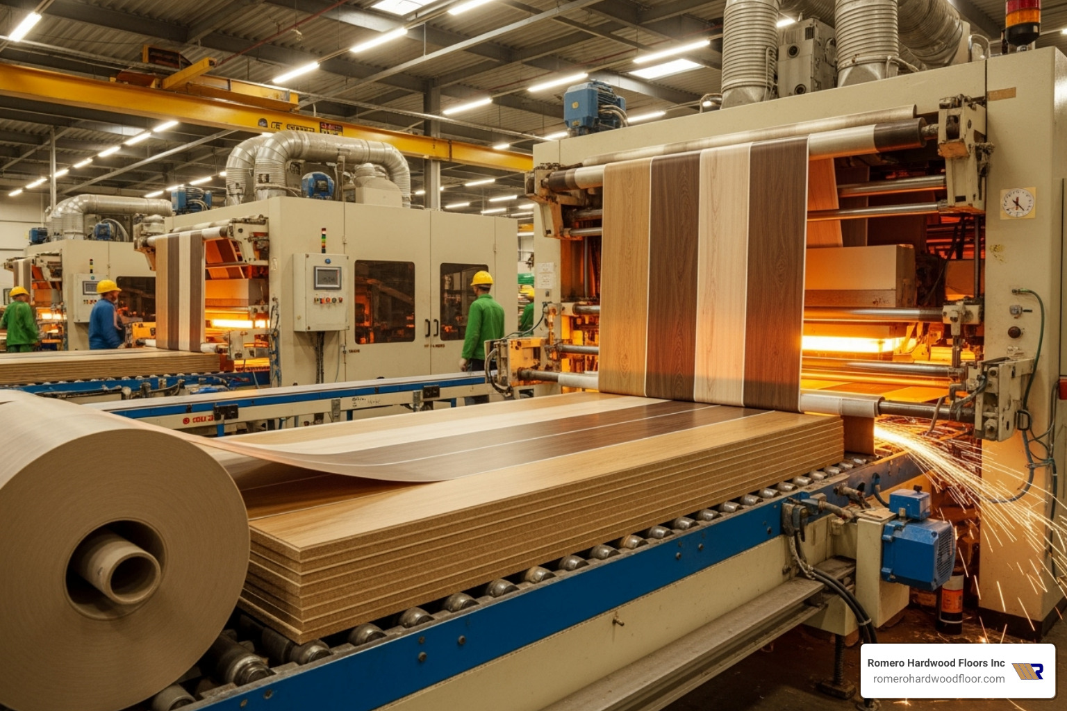 thermal fusion manufacturing process for melamine flooring - melamine floor tile