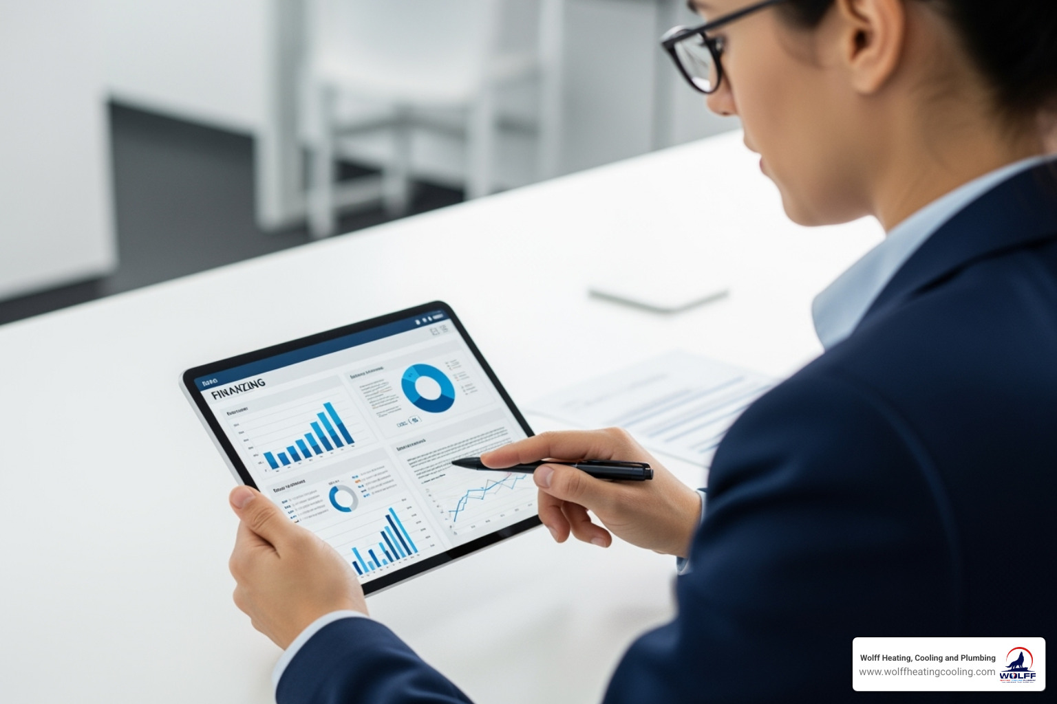 A person reviewing financing documents on a tablet - financing for hvac albuquerque nm A person reviewing financing documents on a tablet - financing for hvac albuquerque nm