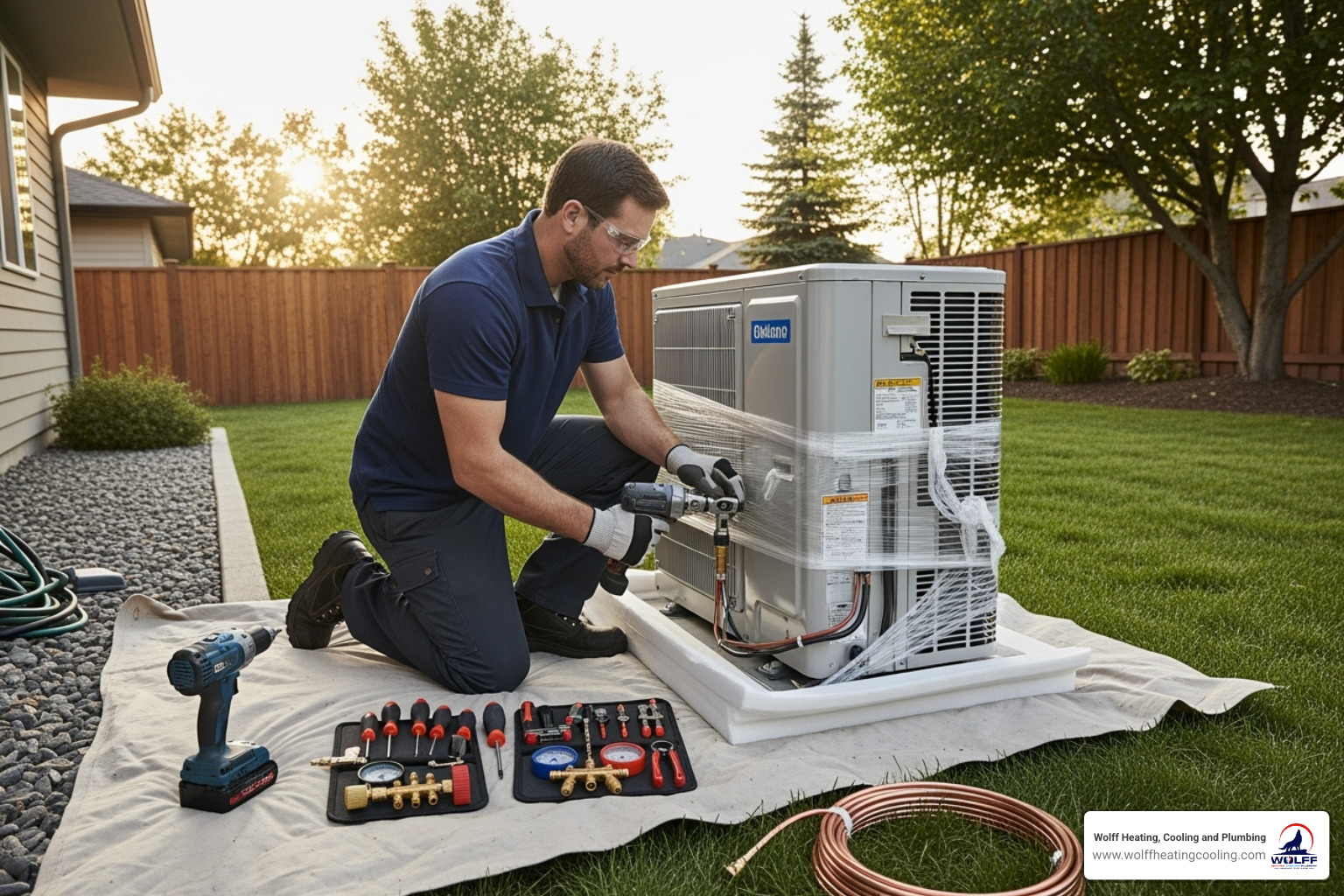 professional technician installing an outdoor heat pump unit - high efficiency heat pump albuquerque professional technician installing an outdoor heat pump unit - high efficiency heat pump albuquerque