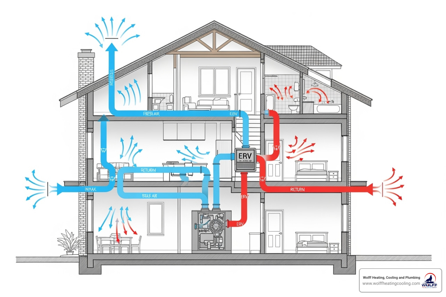 illustrating how a home ventilation system works - air quality services rio rancho