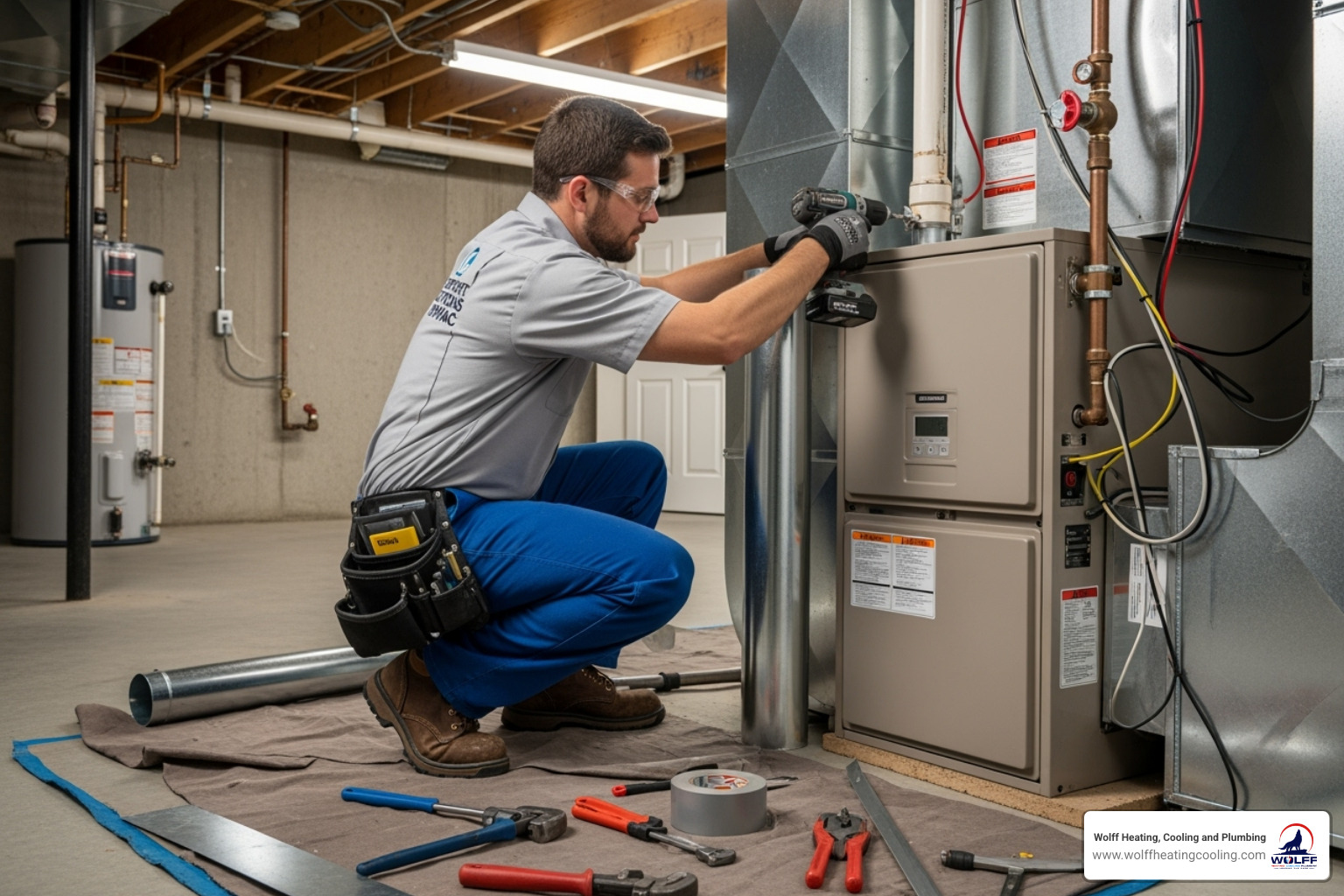 Certified technician installing furnace - furnace installation albuquerque Certified technician installing furnace - furnace installation albuquerque