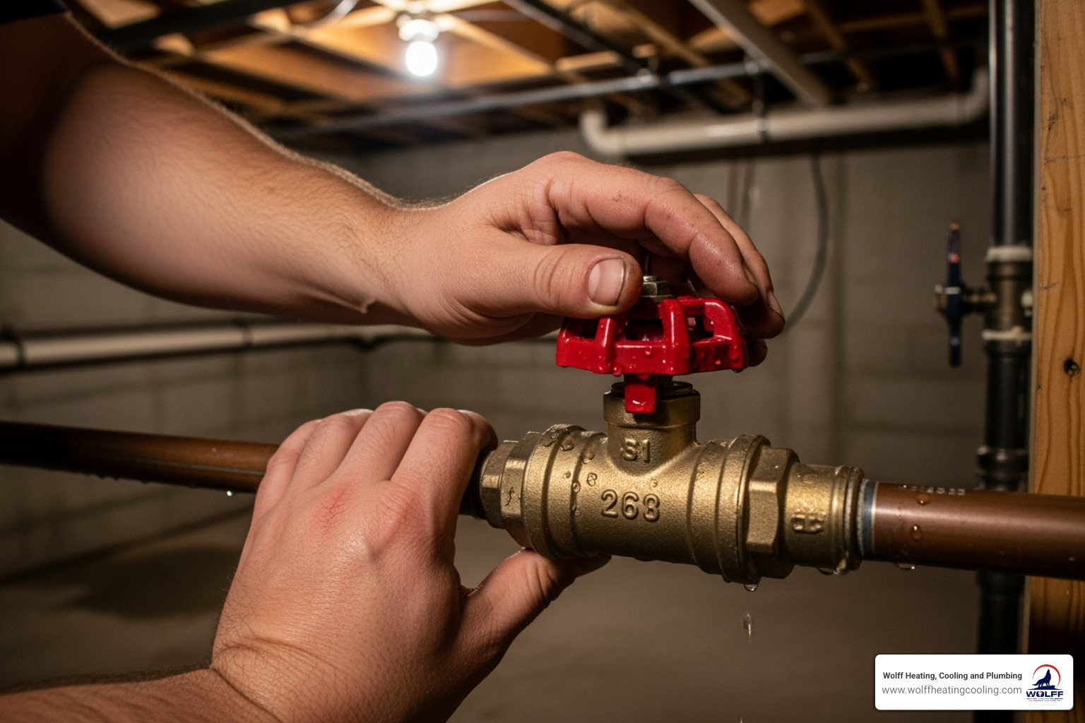 homeowner shutting off the main water valve - emergency plumber albuquerque