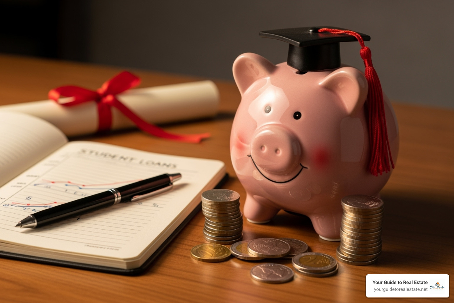 Image of a piggy bank with a graduation cap - subsidized vs unsubsidized student loans