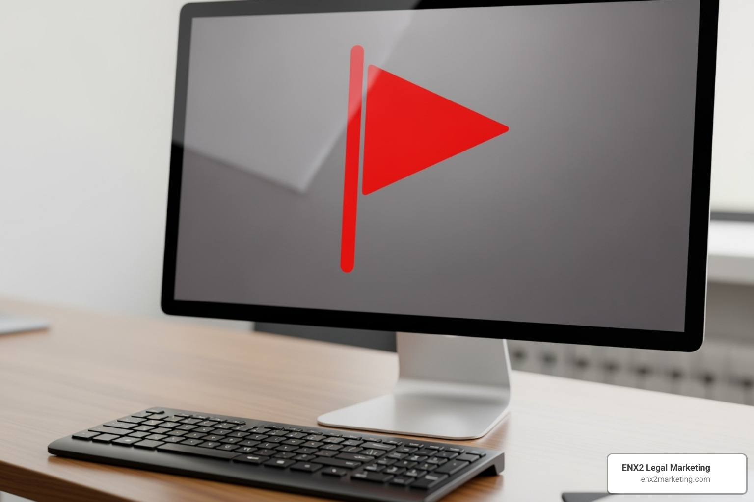red flag on a computer screen - Legal SEO company