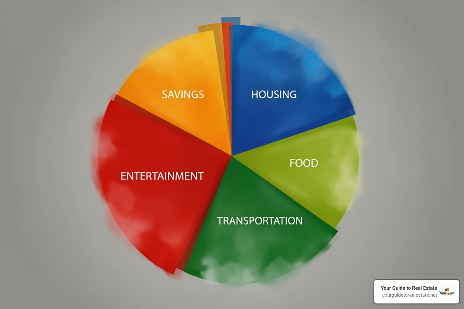 Pie chart showing budget categories like housing, food, transportation, savings, and debt repayment - a is a plan in which an individual balances available resources and expenses