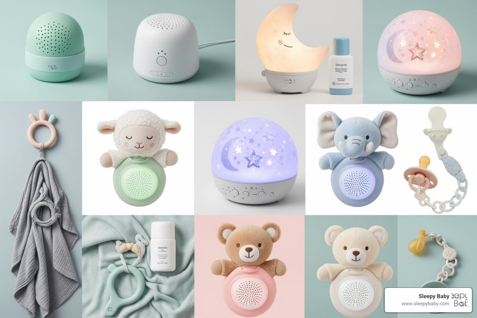 collage of top-rated baby sleep aids - best sleeping aid with remote for baby crib