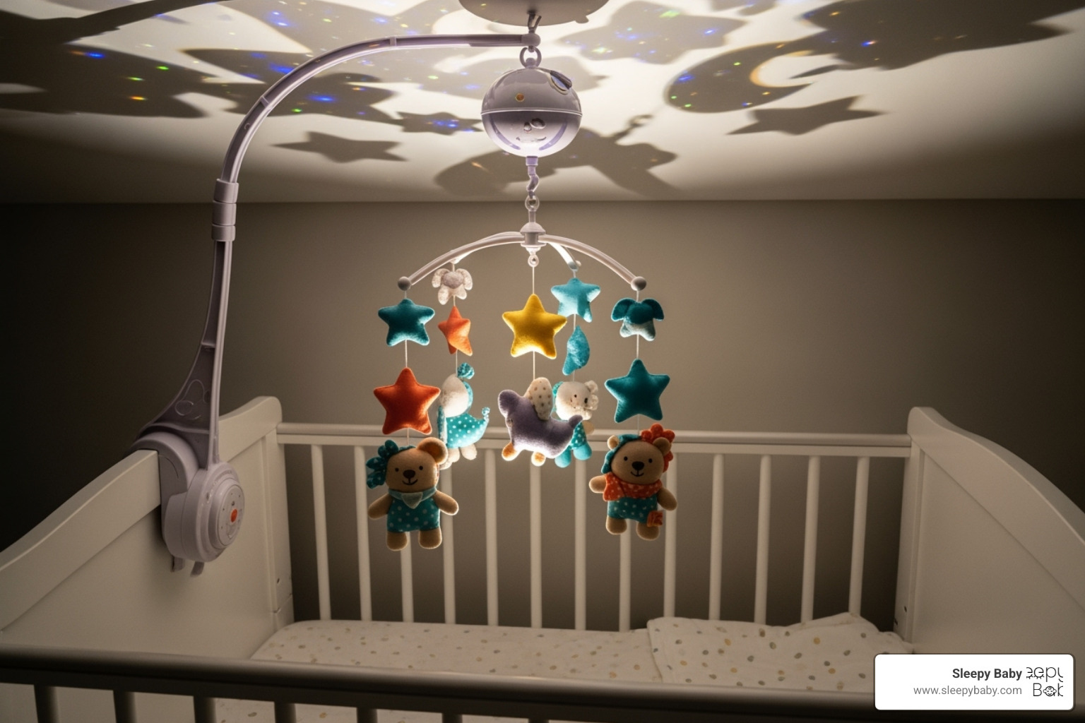 Infantino mobile attached to a crib - best sleeping aid with remote for baby crib