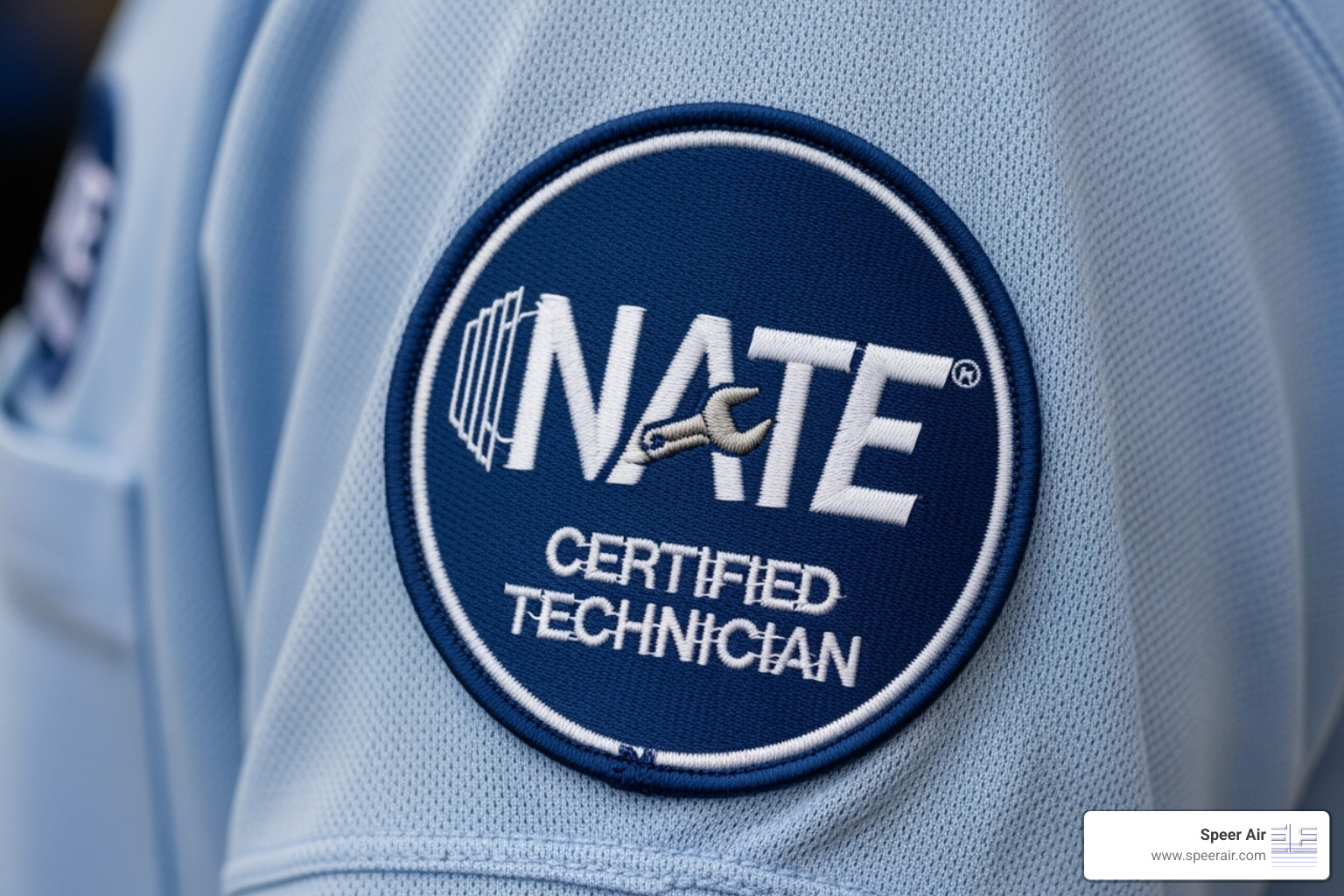 A NATE-certified technician's patch on a uniform - 24/7 hvac service denville nj A NATE-certified technician's patch on a uniform - 24/7 hvac service denville nj