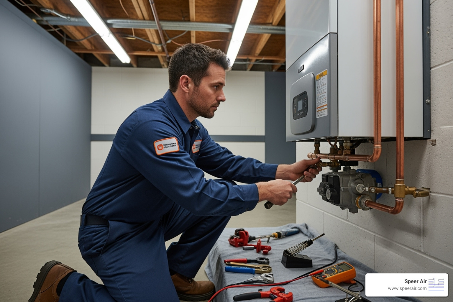 A NATE-certified technician expertly installing a new boiler - boiler installation northern nj A NATE-certified technician expertly installing a new boiler - boiler installation northern nj