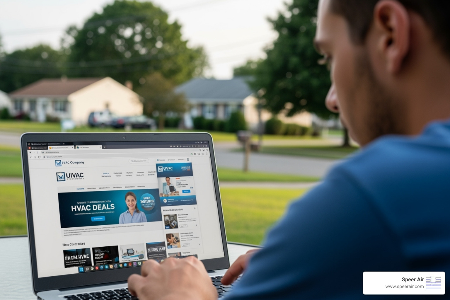 a person in Rockaway, NJ researching HVAC deals on a laptop, with utility and contractor websites visible. - hvac deals rockaway a person in Rockaway, NJ researching HVAC deals on a laptop, with utility and contractor websites visible. - hvac deals rockaway