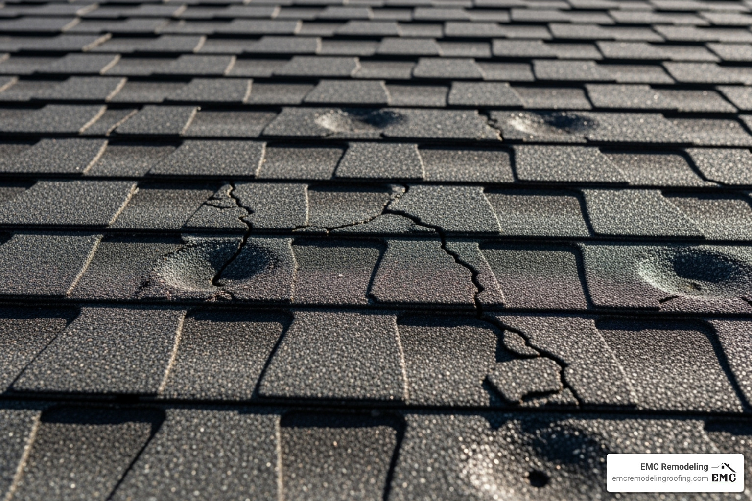 hail damage on an asphalt shingle roof - belton tx roofing