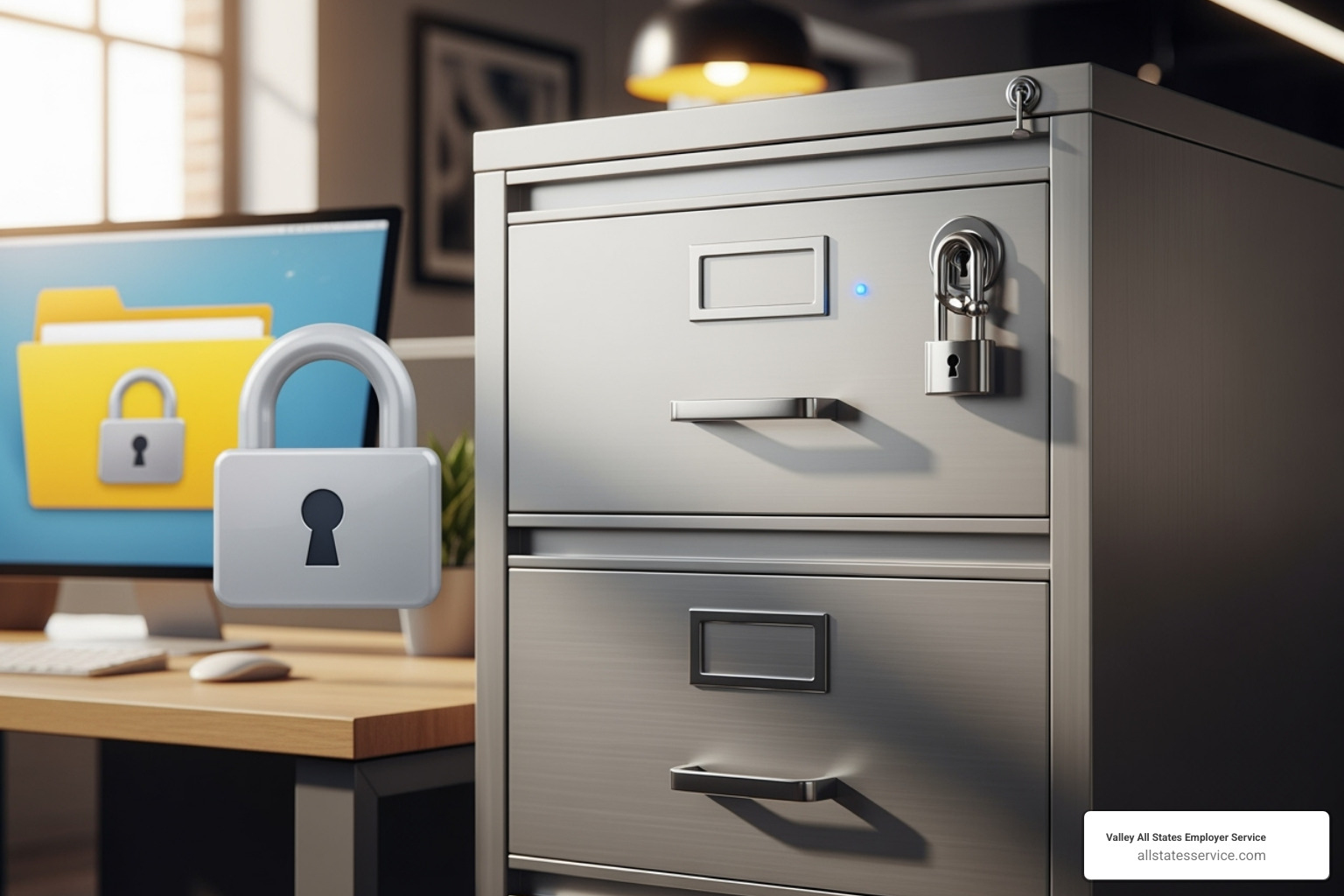 Secure file cabinet or digital folder labeled "I-9 Forms" - i 9 employment eligibility verification form 2025