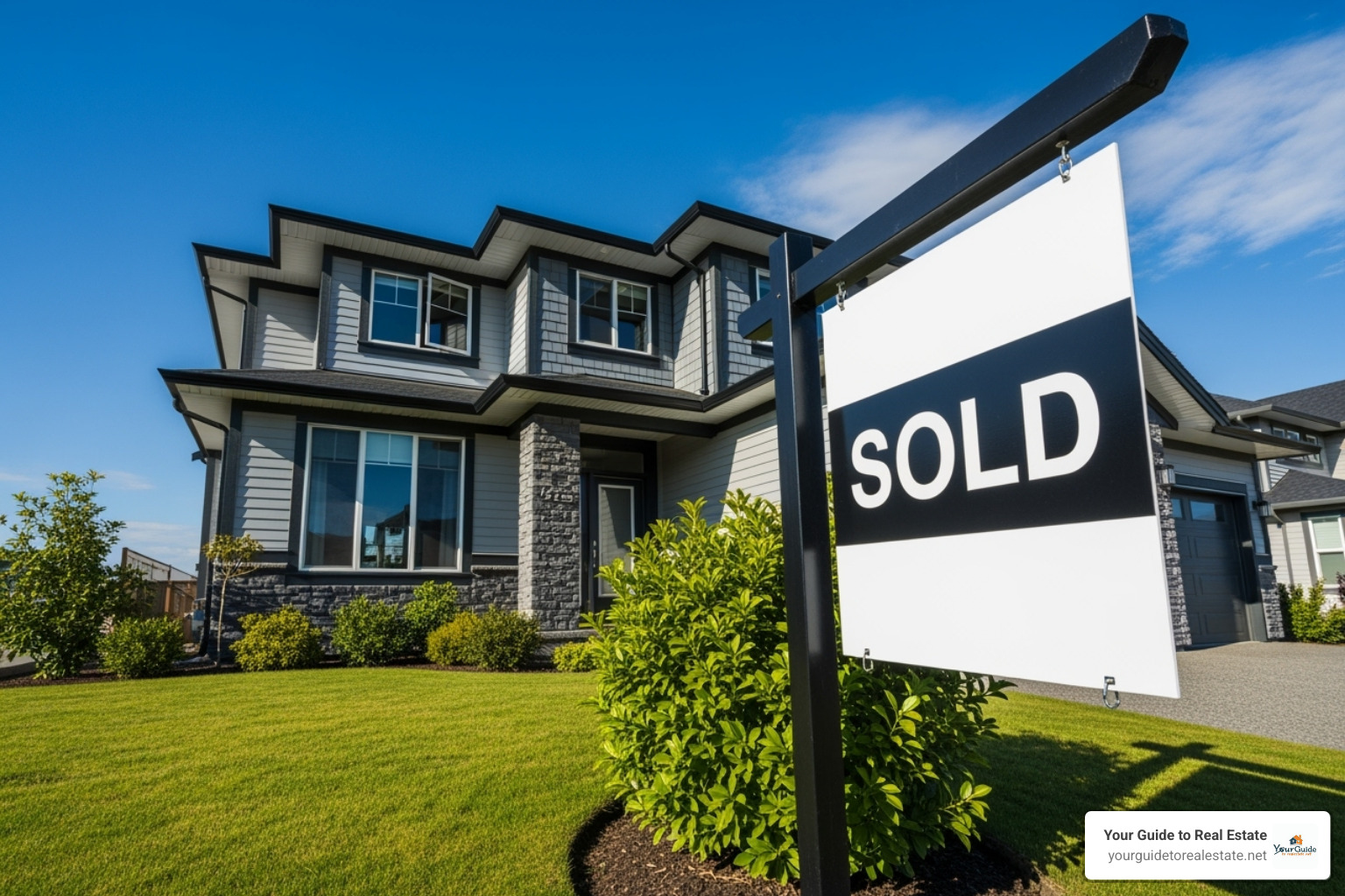 modern for sale sign sold - find best real estate agent