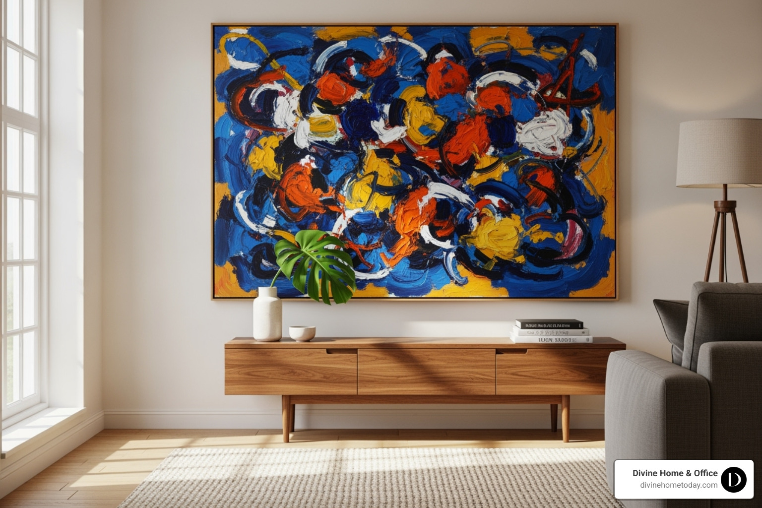 large art above console table - art placement large art above console table - art placement