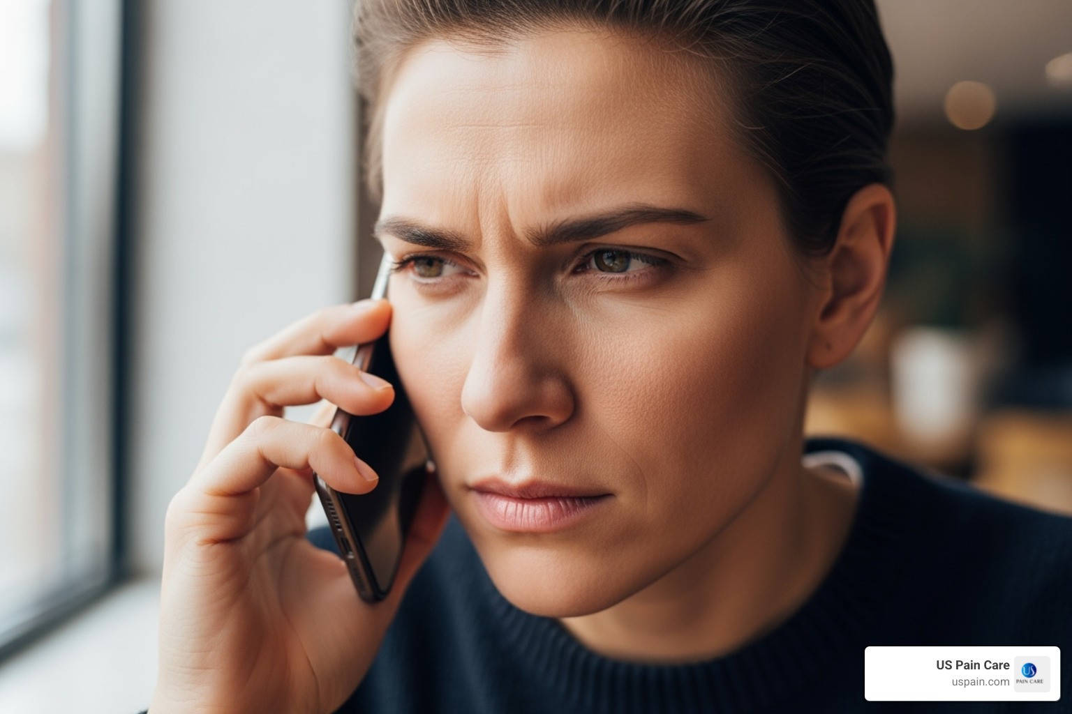 person on the phone, looking determined - addiction recovery center person on the phone, looking determined - addiction recovery center