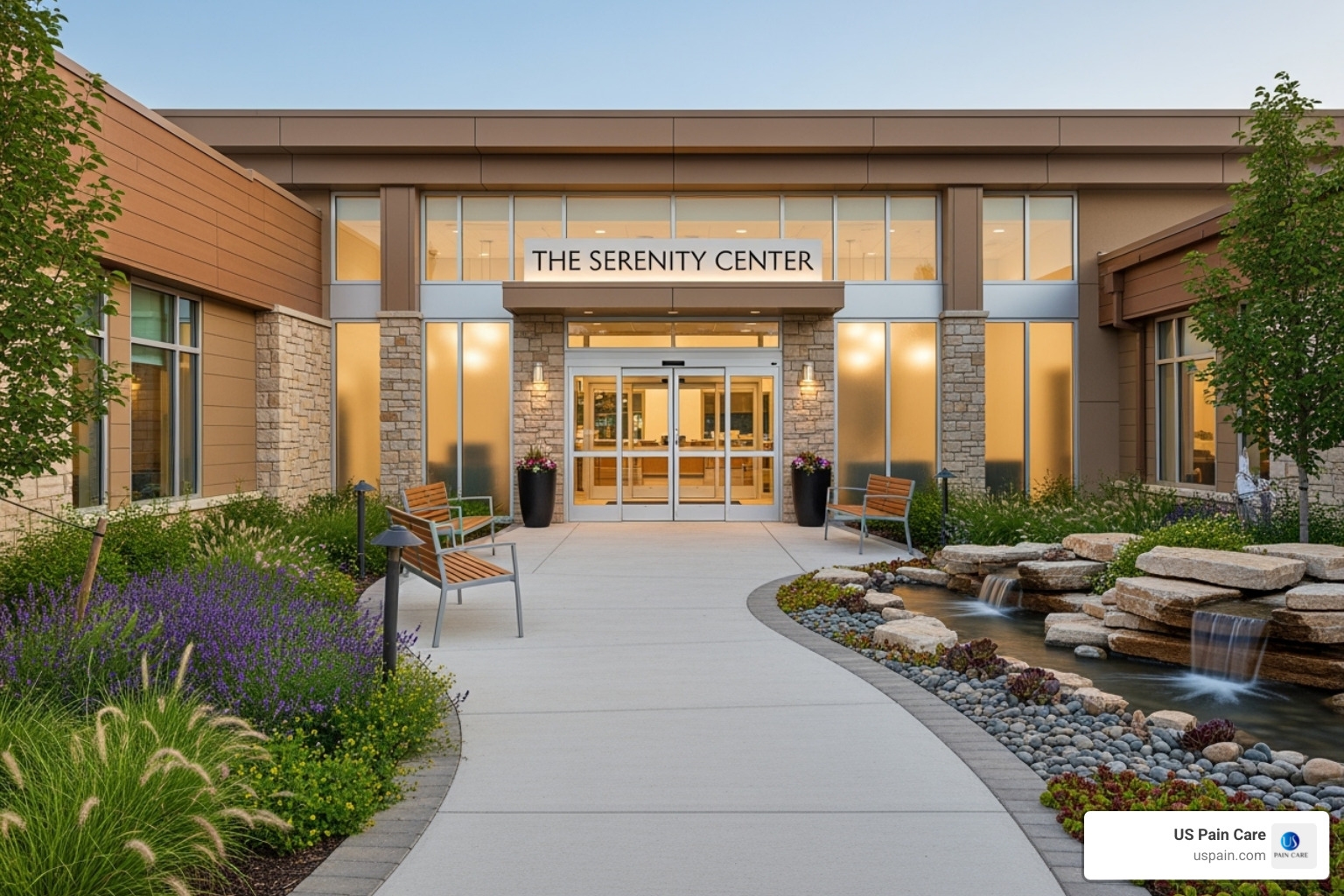 welcoming entrance to a treatment facility - addiction recovery center welcoming entrance to a treatment facility - addiction recovery center
