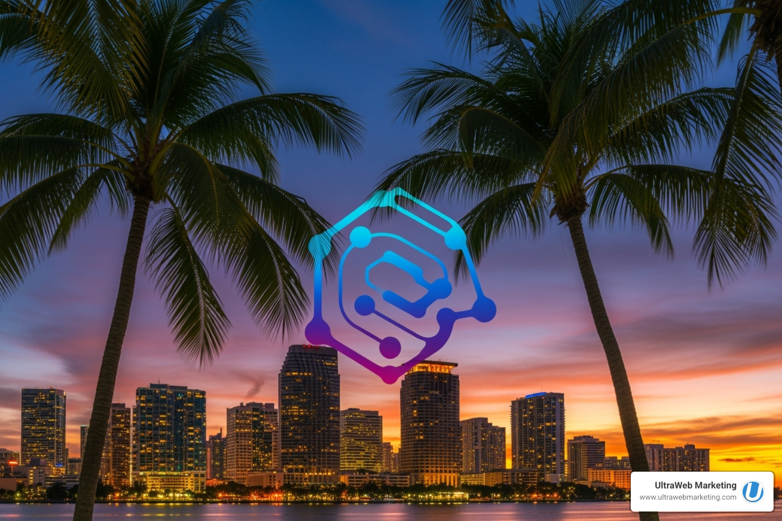 UltraWeb Marketing logo with a recognizable South Florida landmark - affordable website design packages