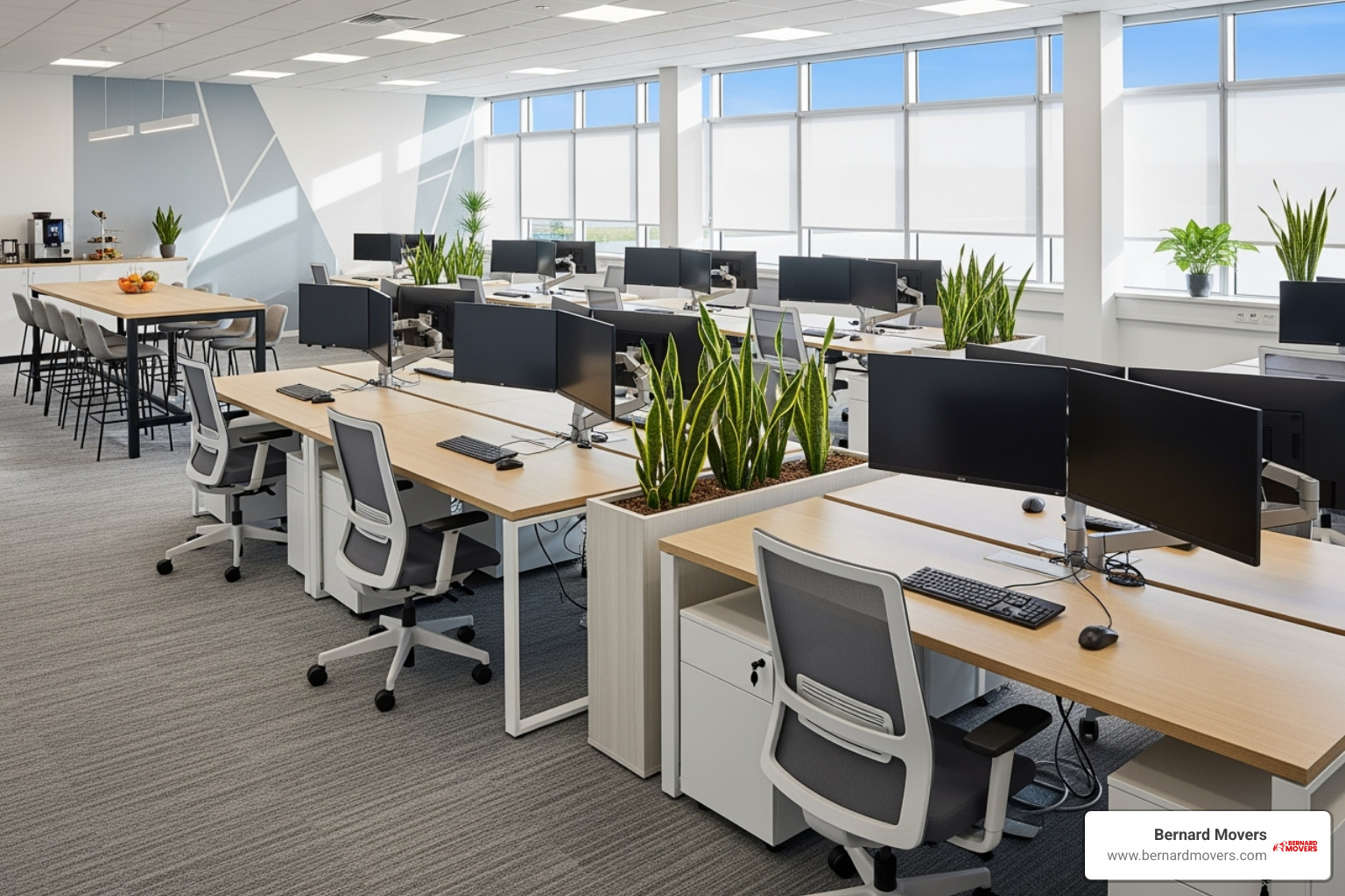 a bright, newly set-up modern office space post-move - Office relocation Chicago a bright, newly set-up modern office space post-move - Office relocation Chicago